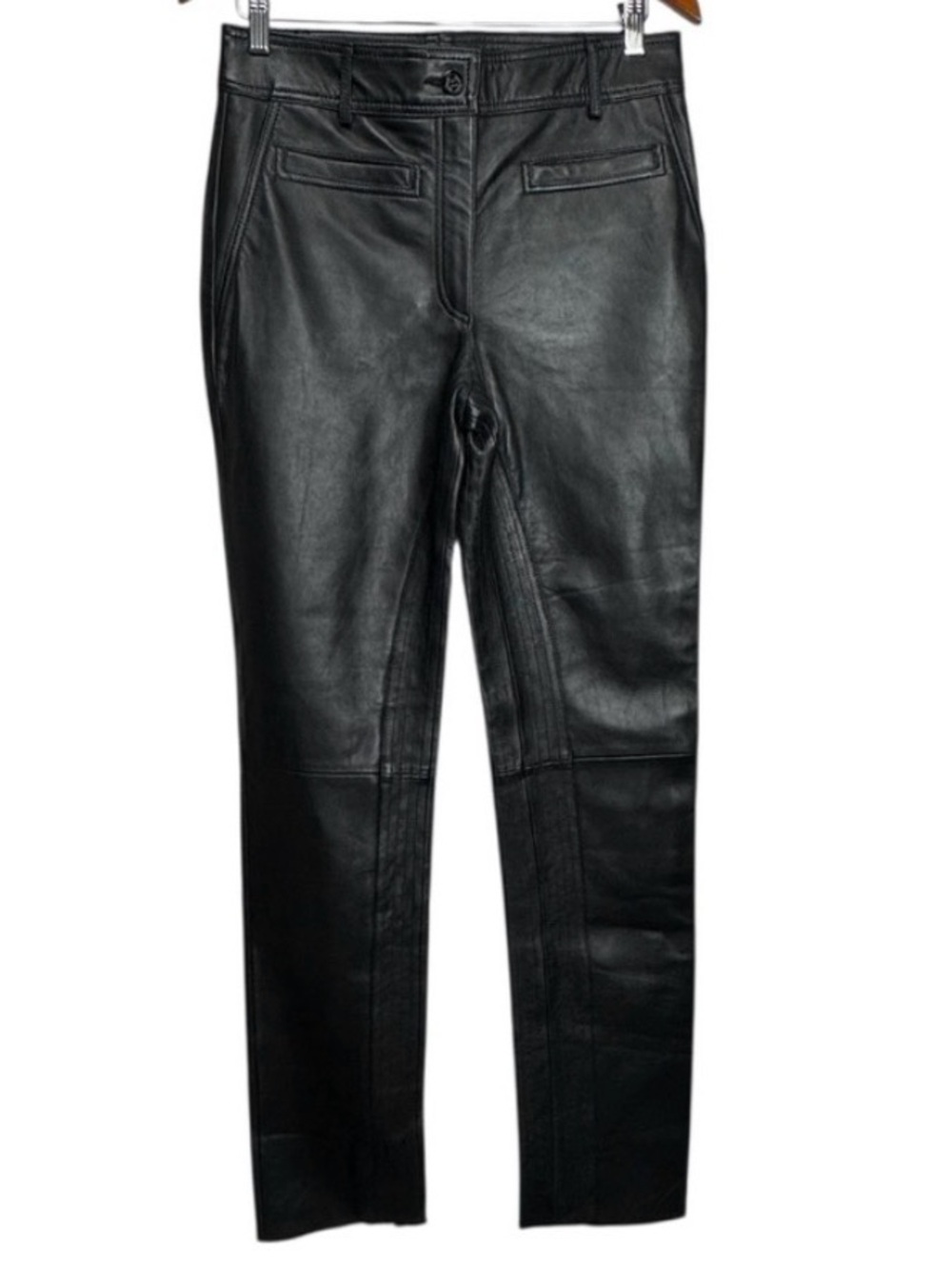 Zara SRPLS Black Sheep Leather zip leg pants